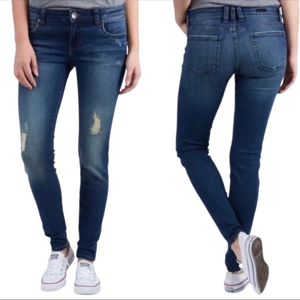 KUT FROM THE KLOTH Women’s Mia Toothpick Skinny in Distressed Medium Blue 2